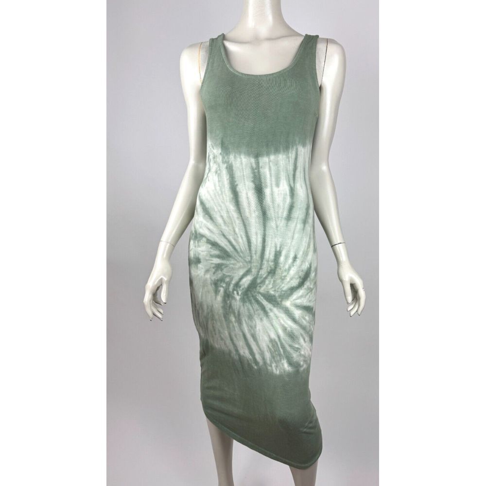 Anthropologie Tie Dye Cotton Midi Tank Dress Women S NWT Sleeveless Jersey Green